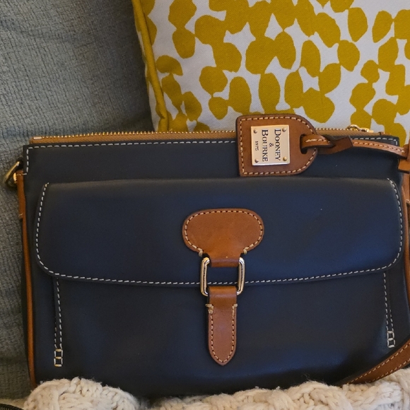 Dooney & Bourke Blue and Brown Crossbody Bag - Picture 1 of 11